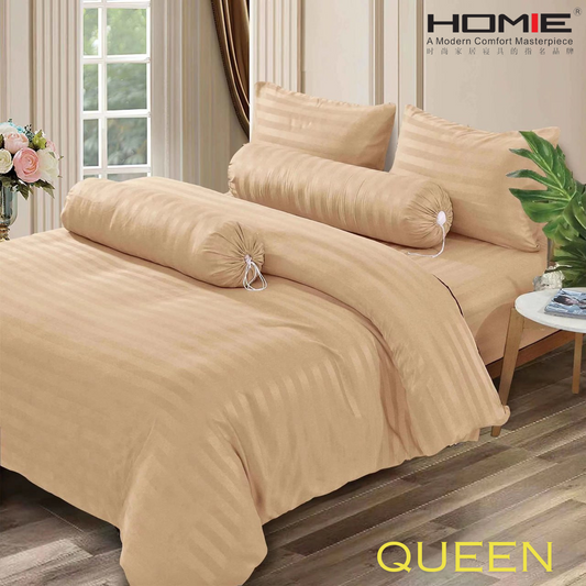 Microtex Queen Bedding Set with Pillow & Bolster Case