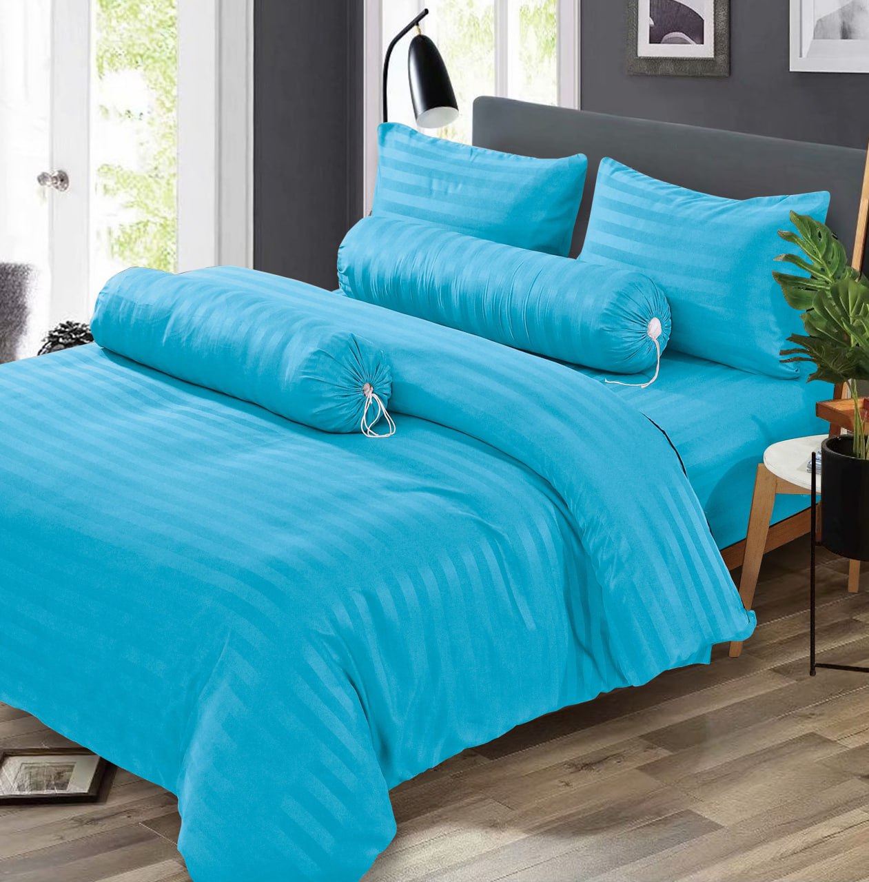 Microtex Single Bedding Set with Pillow & Bolster Case