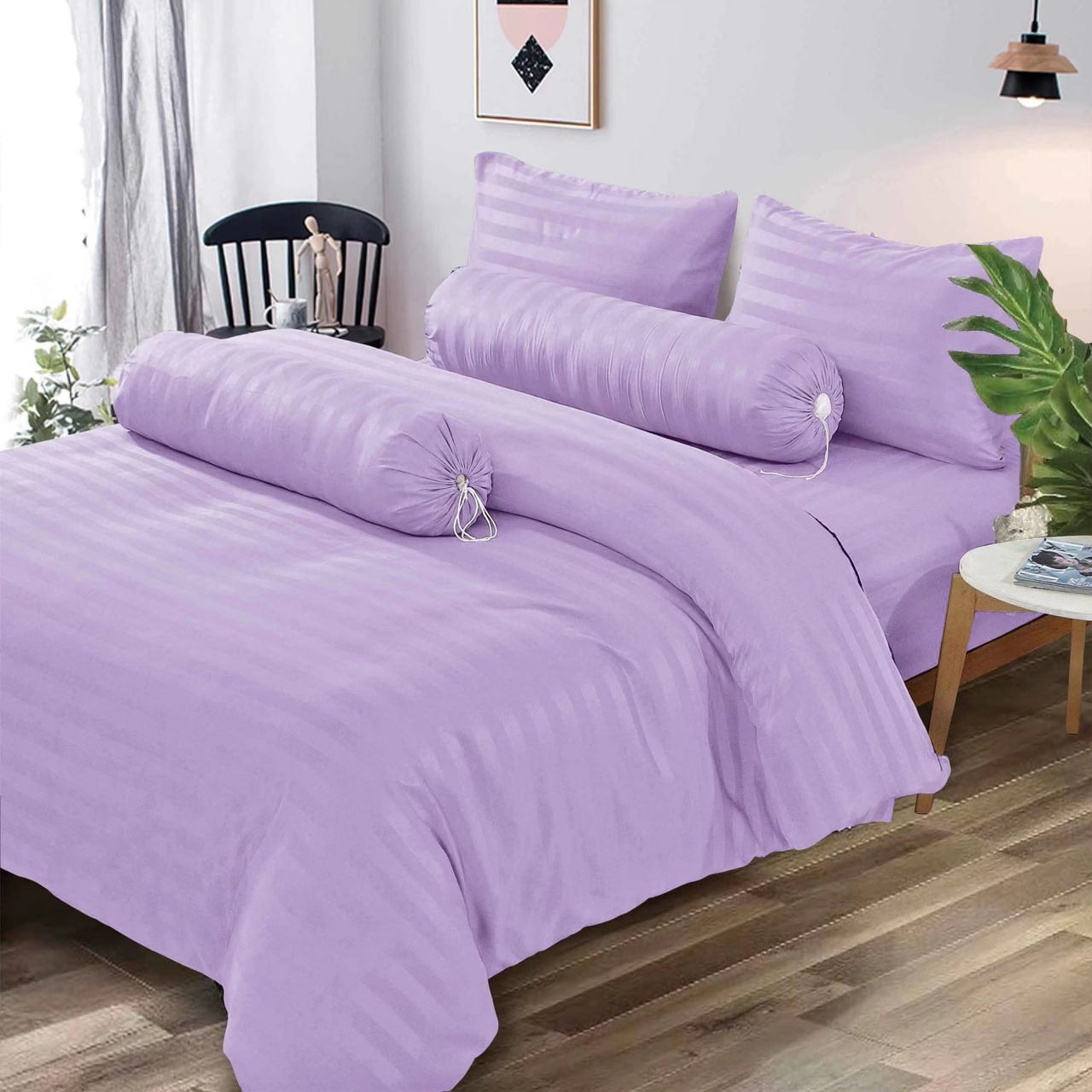 Microtex Single Bedding Set with Pillow & Bolster Case