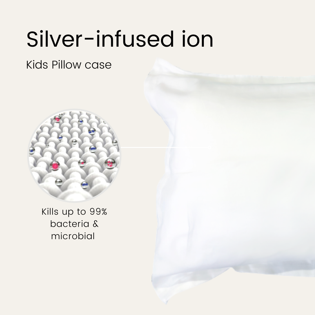 Silver Infused Organic Cotton Kids Vertebral Care Pillow Case