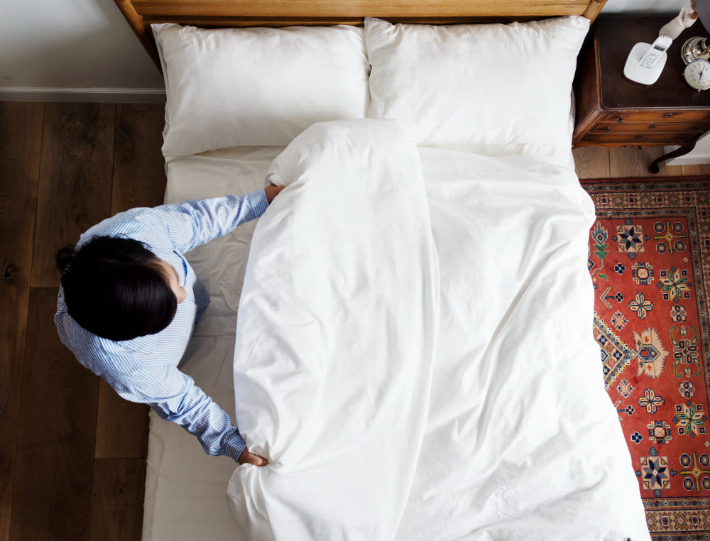 Changing bedsheets every 1 to 2 weeks