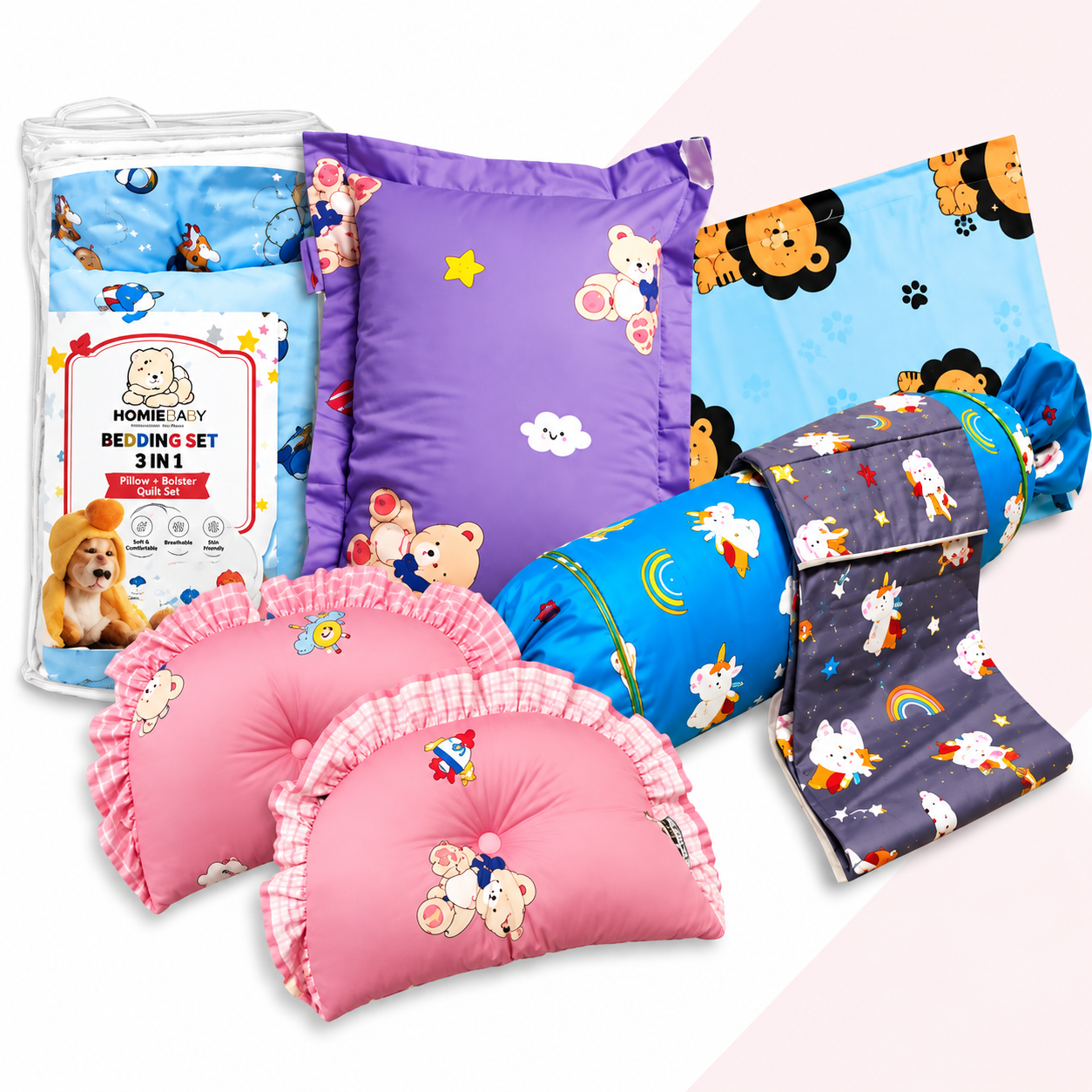 HOMIE baby pillow set, studio shot